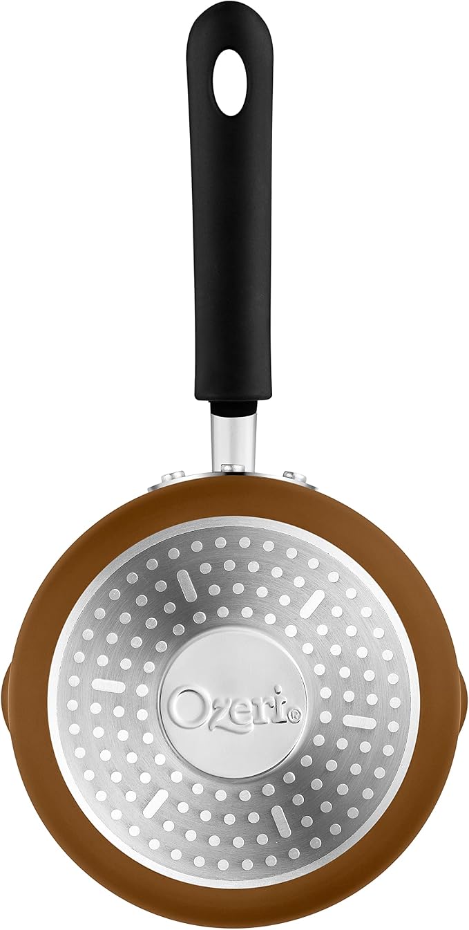 The All-In-One Stone Saucepan and Cooking Pot By Ozeri | Utilizes A Stone-derived Coating From Germany That Is 100% Free of APEO, GenX, PFBS, PFOS, PFOA, NMP and NEP