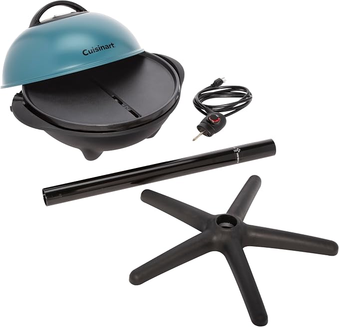 Cuisinart Indoor/Outdoor Electric Griddle, 2-in-1 Portable BBQ with Flat Top Nonstick Cooking Surface, Adjustable Heat, Stand/Tabletop Options for Cookouts, Barbecues & Small Spaces, No Tools Needed