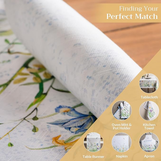 Maison d' Hermine Placemats Set of 4 Reusable 100% Cotton (13"x19") | Cloth Place Mats Washable Table Mats for Kitchen Dining Party Wedding Hotel Home Restaurant Spring Summer - Fleurs De Mai