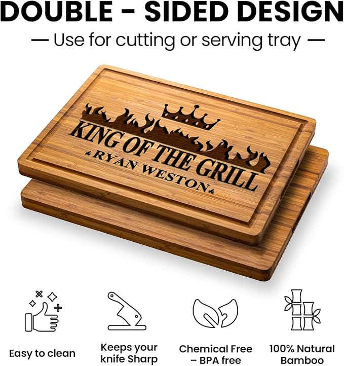 Personalized Gifts for Men Custom Engraved Cutting Board BBQ & Grilling Gift, Unique Grill Master Gift for Dad, Husband, or Father in Law Perfect Birthday or Christmas Gift for Men 2026