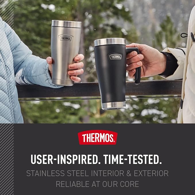 THERMOS ICON SERIES, Stainless Steel Mug, Granite, 16 oz, (Pack of 4)