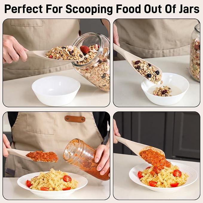 3 PACK Silicone Cooking Spatula & Spoon for Nonstick Cookware | Multifunction Spoonula for Baking, Cooking, Serving, Mixing, Stirring, Scoop, Scrape - One-Piece Formed, Dishwasher Safe