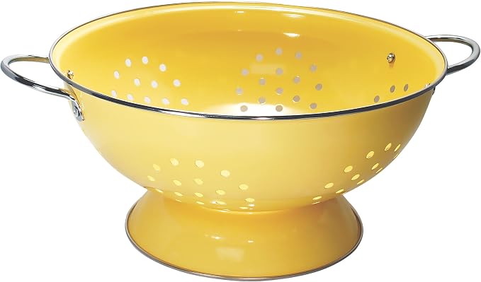 Calypso Basics by Reston Lloyd Powder Coated Enameled Colander, 7 Quart, Lemon