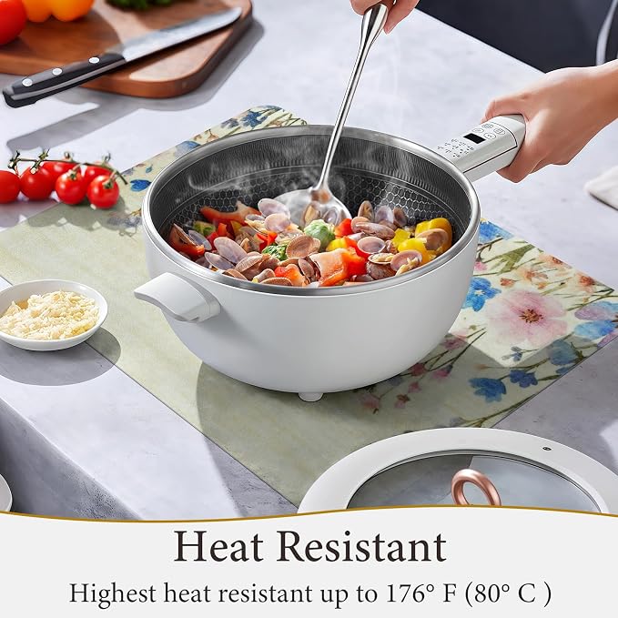 Vinyl Placemats Set of 6-12x17 Inch - Heat Resistant Washable Place Mats Waterproof Non-Slip Wipeable Table Mats for Dining Table Decor, Indoor/Outdoor Plastic Mat