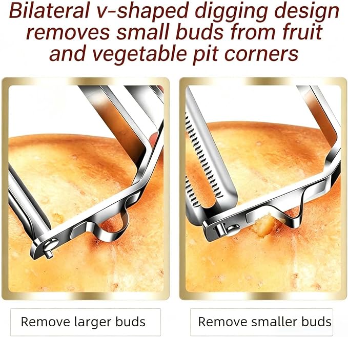 Y-Shaped Vegetable Peeler Non-Slip Stainless Steel Handle for Potato | Ergonomic Handle,Swivel Serrated Blade,Built-in Potato Eye Remover,Fits Pumpkin Veggie, Peelers for Kitchen,Dishwasher Safe