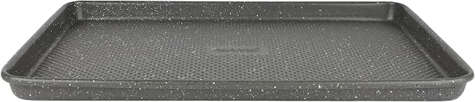David Burke 17x11 Cookie Sheet – Carbon Steel, PFTE & PFOA Free, Oven Safe, Non-Toxic, Perfect for Baking and Roasting – Gray Speckle