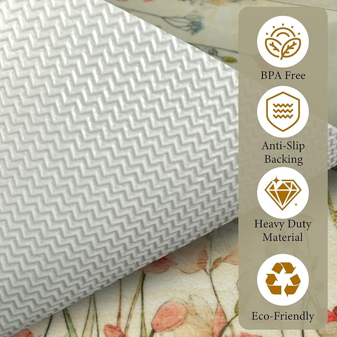Vinyl Placemats Set of 4-12x17 Inch - Heat Resistant Washable Place Mats Waterproof Non-Slip Wipeable Table Mats for Dining Table Decor, Spring Outdoor Plastic Placemat