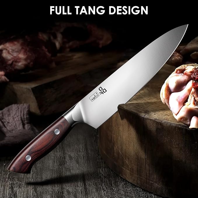 3 Piece Knife Set, High Carbon Stainless Steel and Pakkawood Handles | Japanese Kitchen Knife Set with Ergonomic Full-Tang Wooden Handle, Sharp Chef Knife Set in Gift Box