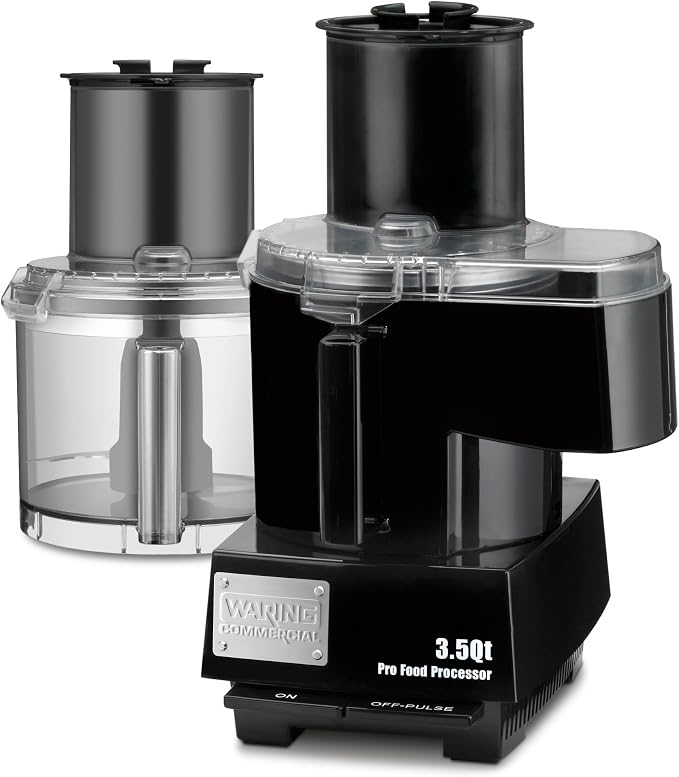 Waring Food Processor with 3.5 Quart Capacity & Continuous-Feed | 3.5 Quart Capacity, 1 Horsepower Motor, Continuous-Feed Food Processor, Vegetable Chopper for Professional Kitchens