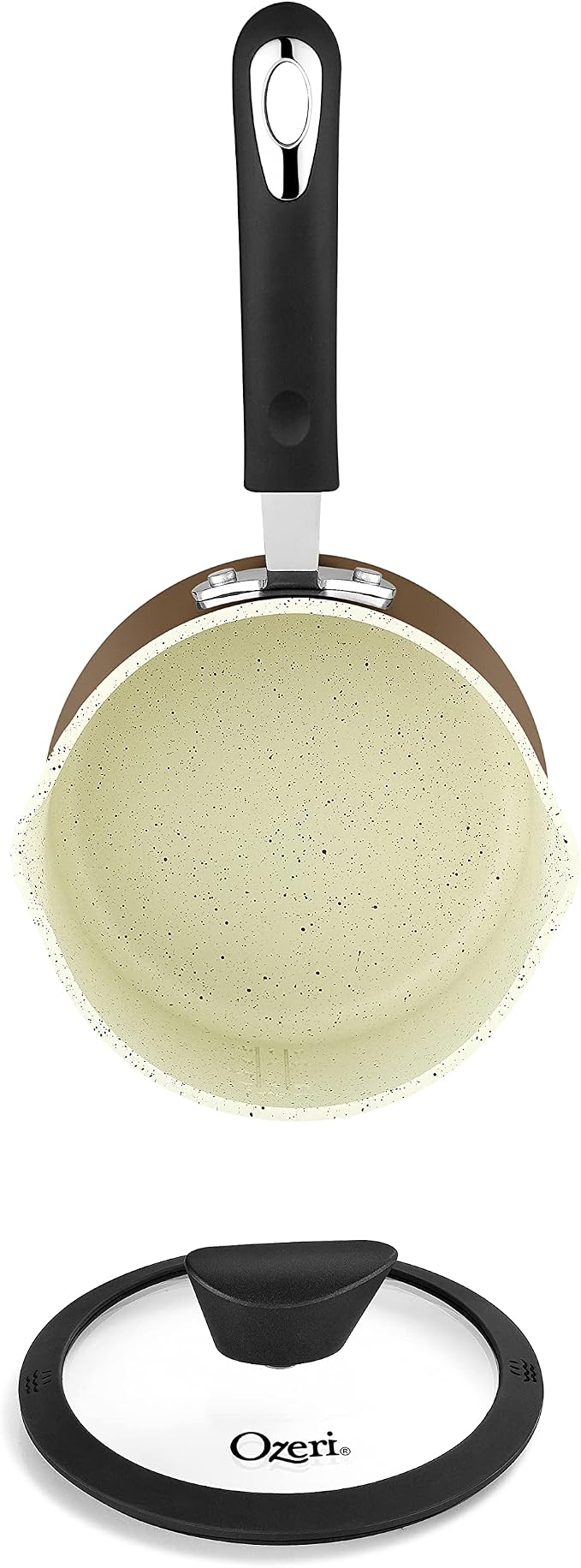 The All-In-One Stone Saucepan and Cooking Pot By Ozeri | Utilizes A Stone-derived Coating From Germany That Is 100% Free of APEO, GenX, PFBS, PFOS, PFOA, NMP and NEP