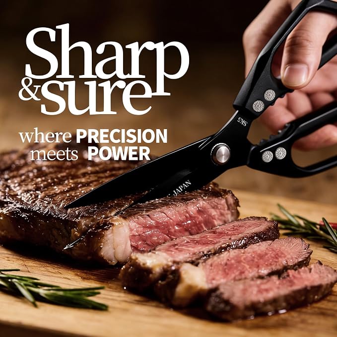 Kitchen Scissors Set 2PCS, Kitchen Shears Heavy Duty Poultry Shear Japan Meat Scissor for Food All Purpose Seafood Meat Cutting Cooking Shears, Chicken Scissors Gifts for Men Women