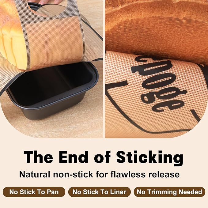 Loaf Pan with Liners Set: Nonstick 9 x 5 Inch Bread Pan for Homemade Baking | 2-Pack for Homemade Oven Baking - Rectangular Baking Tray for Kitchen Home Baker Make Sourdough Banana Sandwich 9x5 Brioche