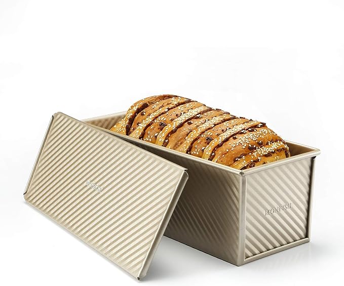 Monfish Large Loaf Pan w Lid Pullman Bread Pan Aluminized Steel