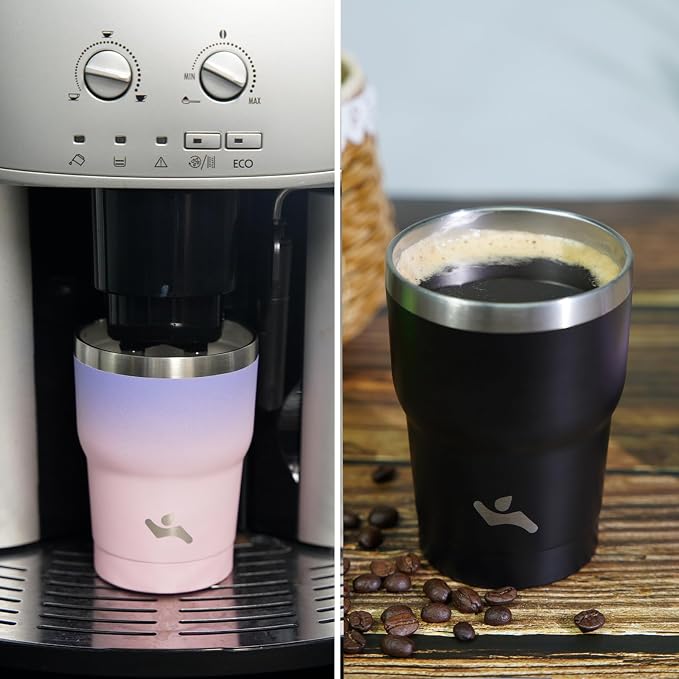 Konokyo 10 oz Tumbler with Handle and Straw, Insulated Travel Mug | Cherry; BPA-free, leak-proof tumbler with 2 lids, 2 straws, cup holder fit for coffee, office, travel & daily use