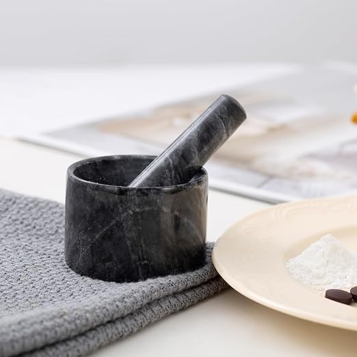 Pill Crusher, Mini Marble and Pestle Set, Pill Crusher Grinder Fine Powder, Arthritic Hands Pill Grinder