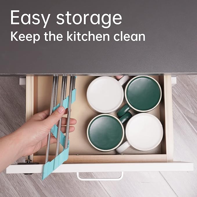 Tomorotec Green Triangle Roll-Up Dish Drying Rack for Sink Corner - Small, Foldable, Stainless Steel, Multipurpose Kitchen Drainer Caddy, Trivet, Rustproof Organizer, Storage Shelf | BPA-Free Food-Grade Silicone Edges Foldable Waterproof Rustproof Heav...