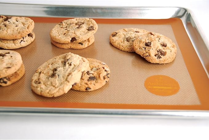 Mrs. Anderson's Baking Non-Stick Silicone Baking Mat - Reusable Oven Liner & Pastry Mat - For Breads, Cookies, Roasting & More - Baker’s Essentials - Heat-Resistant to 480°F - Baking Mat