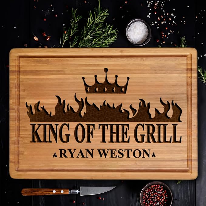 Personalized Gifts for Men Custom Engraved Cutting Board BBQ & Grilling Gift, Unique Grill Master Gift for Dad, Husband, or Father in Law Perfect Birthday or Christmas Gift for Men 2026