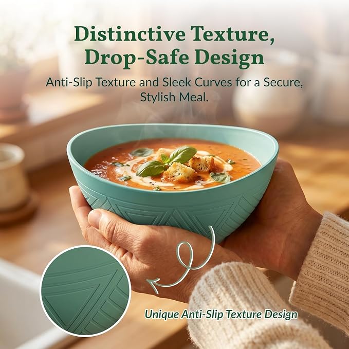 Wheat Straw Bowls Unbreakable Cereal Bowls 26 OZ Serving Bowls for Snack, Dessert, Dinner, Soup, Rice Microwave and Dishwasher Safe Bowls Set for Kitchen, Party, Dorm, RV (4 PCS Multi)
