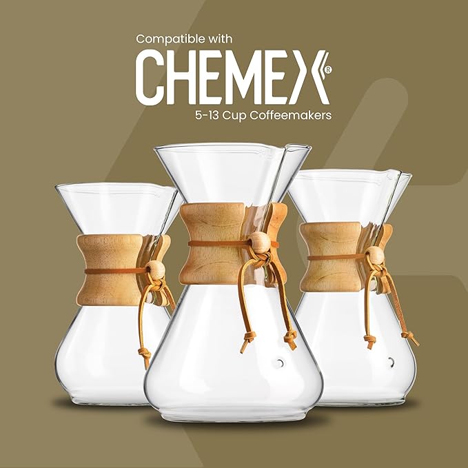 Chemex Bonded Filter - Natural Square - 100 Count (Pack of 2) - Exclusive Packaging