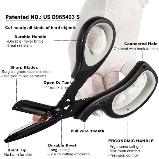 MEUUT All Purpose Scissors 8 Inch 3 Pack utility scissor for Heavy Duty Use | Fluorine Non-stick Coating, Milled Serrations, Stainless Steel Blades, TPE Soft Grip, for Office Craft Kitchen Medical Garden