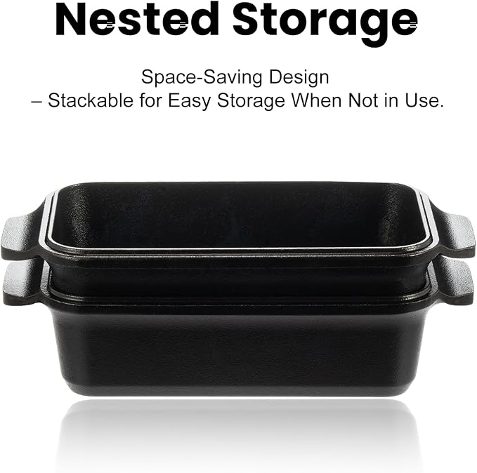 Cast Iron Duct Oven for Sourdough Bread baking, 9×5 Loaf Pan with Lid, Bread Pans for Homemade Bread, 2 in 1 Dutch Oven Pot with Lid, Pre-Seasoned (4.5 QT)