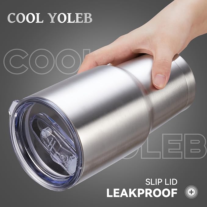 30 oz Tumbler with Lid Stainless Steel Tumblers Bulk, 12 Pack | Vacuum Insulated Cup, Leak Proof Lid, Powder Coated Travel Mug, Double Wall, Keep Cold Drinks for 12 Hours, Stainless