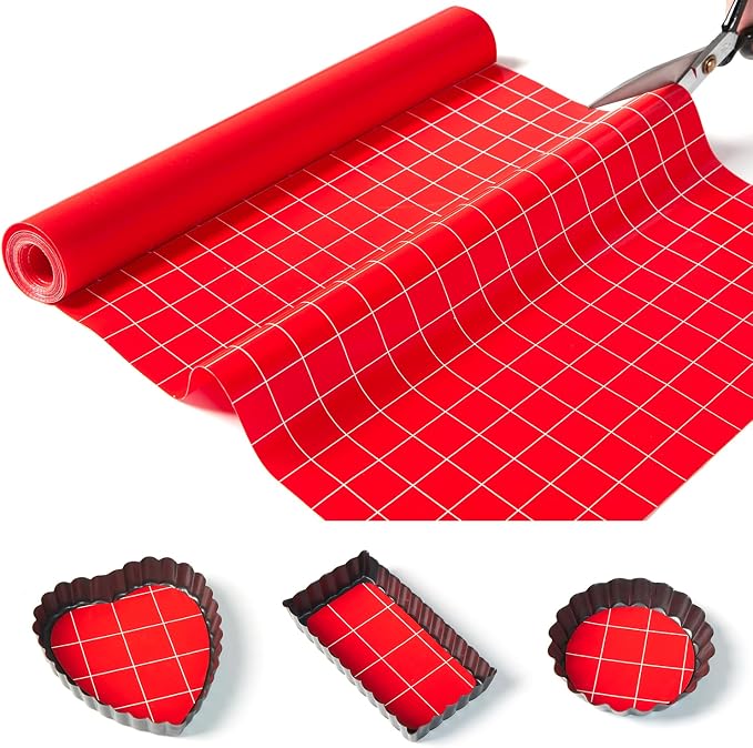 Silicone Baking Mat Roll 12IN*5FT Free Cutting, Non-Slip Pastry Mat, Non-Stick Reusable Air Fryer Liner, Oven Liners, Counter Mat, Freeze Dryer Mat, Easily Cut to Size Fit All Ovens Pans Tins Dishes