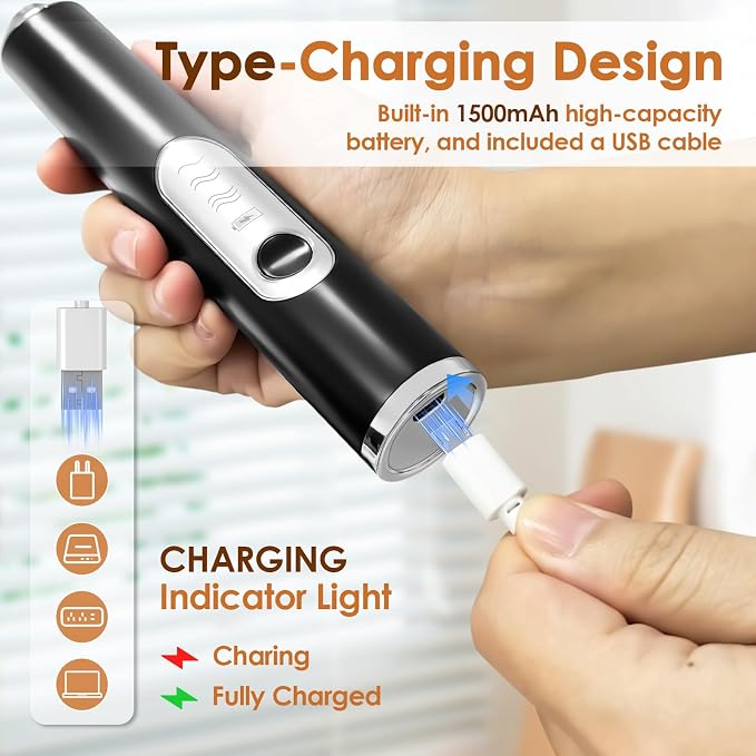 Handheld Milk Frother, Rechargeable Milk Frother, Coffee Mixer Wand, Black | Electric Drink Mixer with 2 Stainless Steel Whisks 3 Speeds, Frother Wand for Latte, Cappuccino, Matcha, Hot Chocolate, Egg