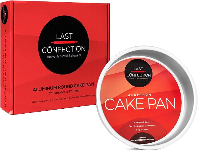 7" x 2" Round Cake Pan, Anodized Aluminum Cake Pan Baking Tin Mold, Professional Bakeware