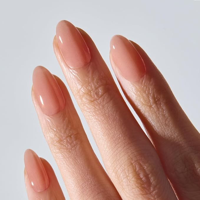 ohora Gel Press On Nails | Beige, Ombre, Medium Oval | Blush Beige | Salon-Quality, 100% Real Gel, No UV Lamp, No Glue, Non-Toxic | 15 Sizes, 30 Tips | Long Lasting press ons, K beauty nails