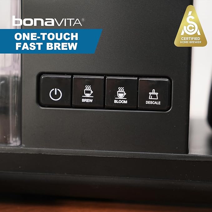 Bonavita Enthusiast 8 Cup Drip Coffee Brewer, Pour Over, SCA Certified Coffee Machine with Thermal Carafe, Stainless Steel Panel, Removable Reservoir, Matte Black | Thermal Carafe, Stainless Steel Panel, Removable Reservoir