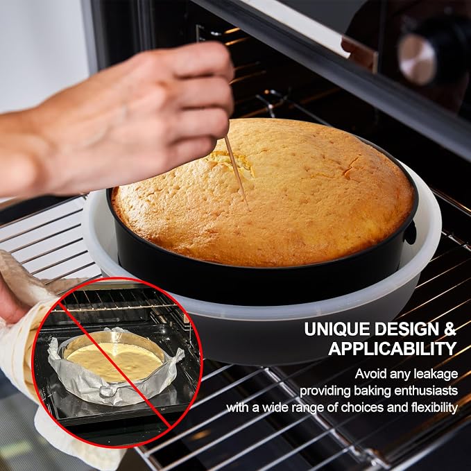 Springform Pan Protector, Waterproof Seal for 10" Cake Plates | Springform pan protector prevents water entering cake plate, compatible 10" pans, cheesecake essential, reusable & easy clean