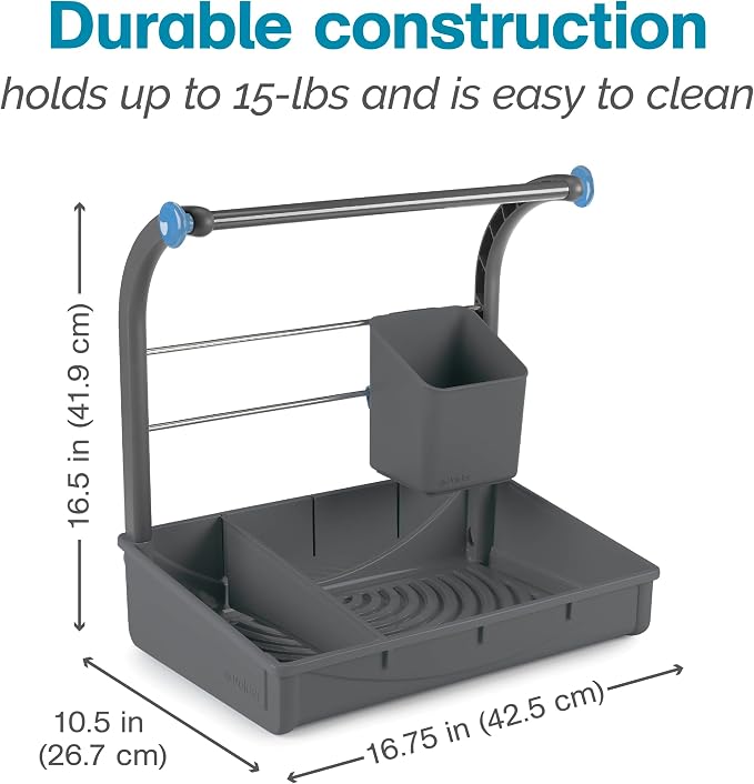 Polder Under Sink Storage Caddy, Kitchen and Bathroom Organization and Storage with Tray, Easy-to-Assemble, 16.75" x 10.5" x 16.5"