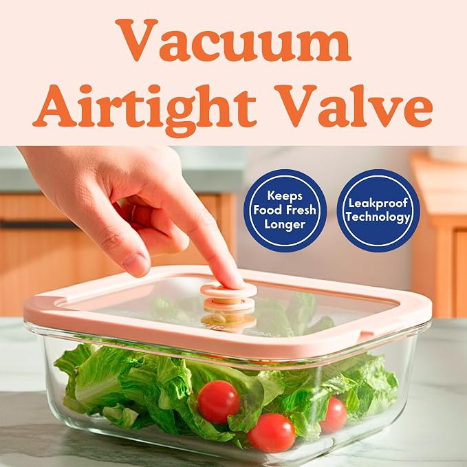 Non-Toxic Glass Food Containers with Lids, 4-Pack, 35 oz, Airtight, Gray | Plastic & BPA free. Glass body, glass lid & platinum silicone seal. Airtight & leakproof. Freezer & microwave safe.