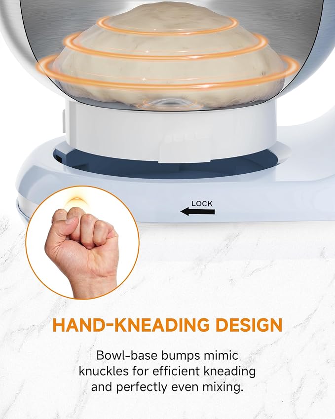 Stand Mixer 3.4QT Kitchen Electric Standing Mixer 6+P Speed 3-In-1 Blue | Household Mixers with Whisk,Dough Hook,Flat Beater&Splash Guard, small for Baking Cheesecake and Bread in Kitchens
