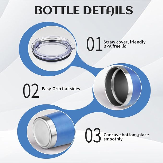 StarSpeed 20oz Stainless Steel Travel Coffee Tumbler,Light Blue | Travel Coffee Mug,Spill-proof Lid,Double Wall,BPA-free Travel Cups,Insulated Cup Fits Car Cupholders
