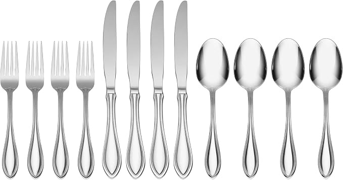 Oneida American Harmony 12-Piece Stainless Steel Flatware Set, Service for 4