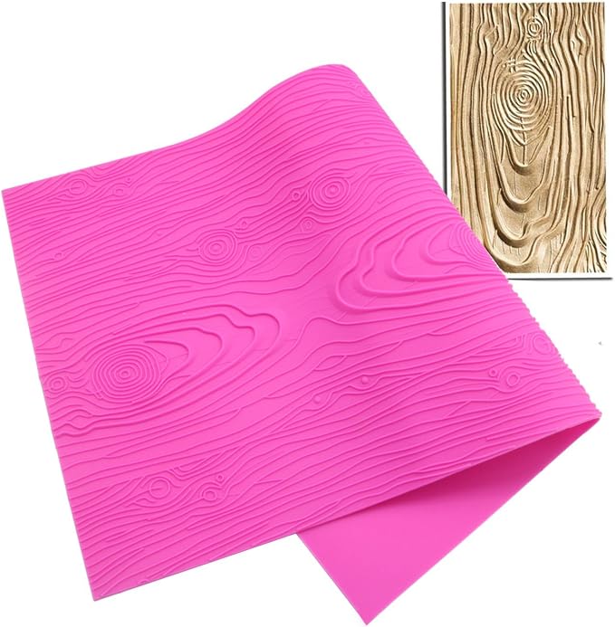 Silicone Cake Fondant Mat, Woodgrain Impression Lace Mold | 17 x 9 Inch Texture Embosser Lace Mat for Cake Decoration, Buttercream, Candy, Soap, Chocolate, Mousse, Pottery, Clay