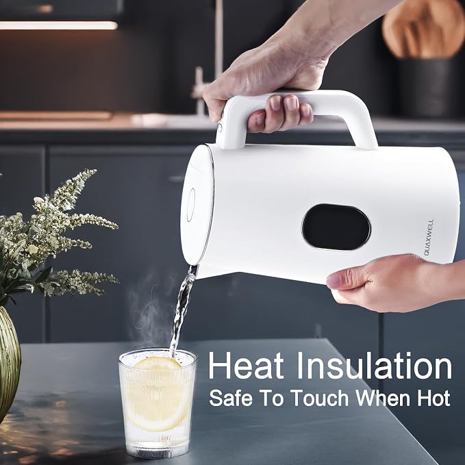 1.5L Electric Kettle Temperature Control, Porcelain White | Double Wall Cool Touch Teapot, Fast Boil, 5 Temperature Control, LED Display, Auto Shut-Off & Keep Warm
