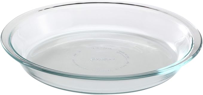 Pyrex Glass Bakeware Pie Plate 9" x 1.2" Pack of 2 - Clear - Original Genuine Pyrex - Made in the USA | Oven Safe | Nonporous Glass | Microwave Safe | Dishwasher Safe | Easy Clean | Baking Essentials