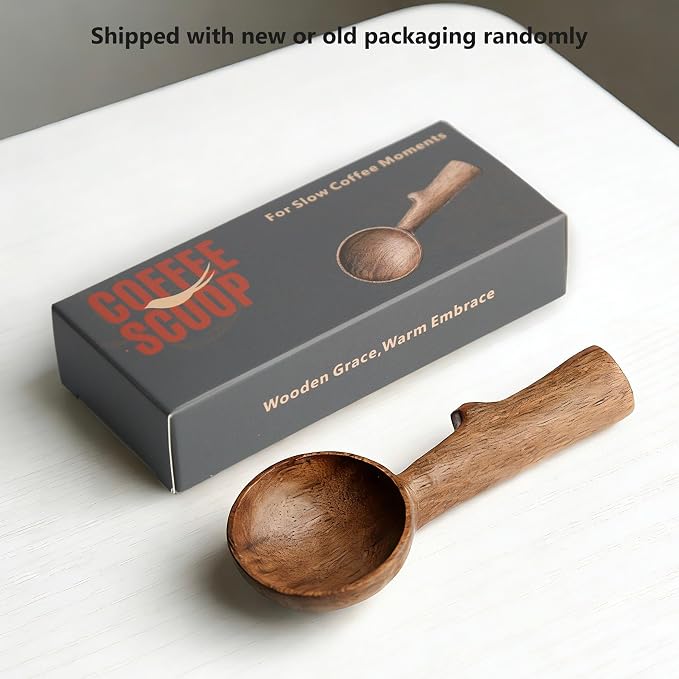 Walnut Coffee Scoop,Wooden Coffee Bean Measuring Spoon,5g Capacity,Natural Wood Coffee Scoop for Tea,Sugar & Powder,Rustic Kitchen Gift for Coffee Lovers