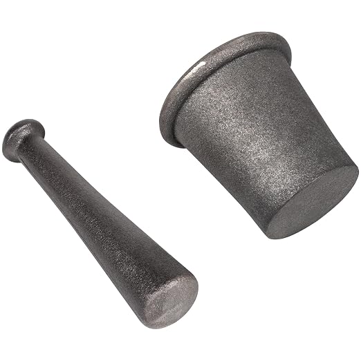 Cast Iron Mortar and Pestle Tool Set Rock-Ore Crusher Grinder Large Size 8 Pound / 3.6KG, Gold Panning Mining Pulverizer, Multipurpose for Kitchen Spices Grinder Smasher