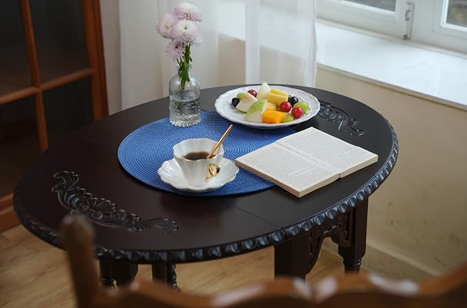 Zupro Round Placemats Set of 6,Braided 15 inch Table Mats Heat Resistant Non-Slip Washable,for Kitchen Dining Tables Four Seasons Dinner Parties Thanksgiving Christmas and Everyday Use.Royal Blue