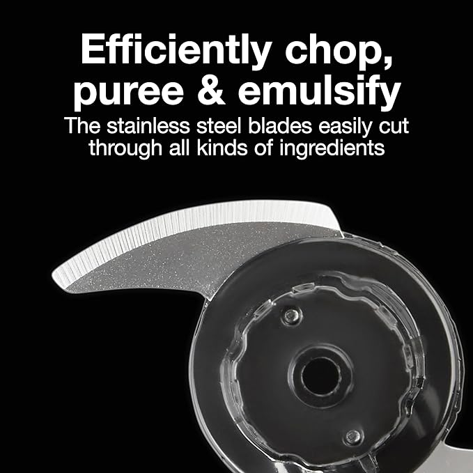 Proctor Silex Durable Electric Vegetable Chopper & Mini Food Processor | 1.5 Cup Bowl | Pulse Speed Control For Chopping, Puree & Emulsify | Stainless Steel Blades | Dishwasher Safe | Black | 72507J