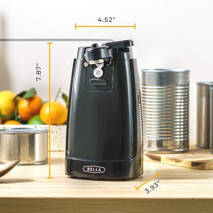 bella Electric Can Opener and Knife Sharpener, Black