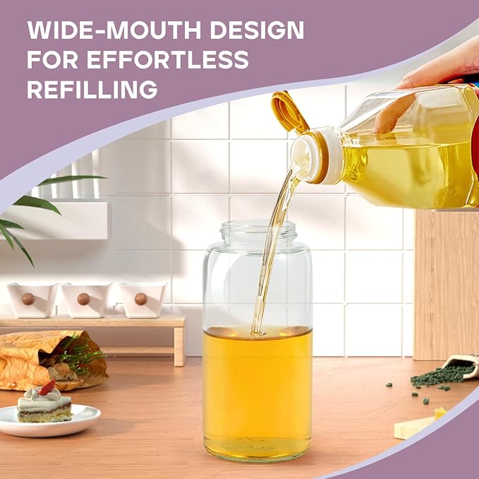 Oil Sprayer for Cooking, Upgraded 7.4oz Olive Oil Sprayer Mister, Large Olive Oil Spray Bottle for Air Fryer, Salads, BBQ & Kitchen, Professional Oil Sprayer with Even Mist (Purple)