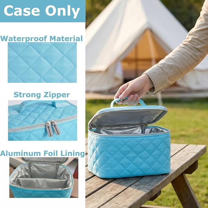 Hand Mixer Storage Case for KitchenAid 5, 6, 7 and 9 Speed Mixers | Portable Design With Carry Handle For Home Bakers, Kitchen Storage, Baking Classes And Travel, Blue - Case Only