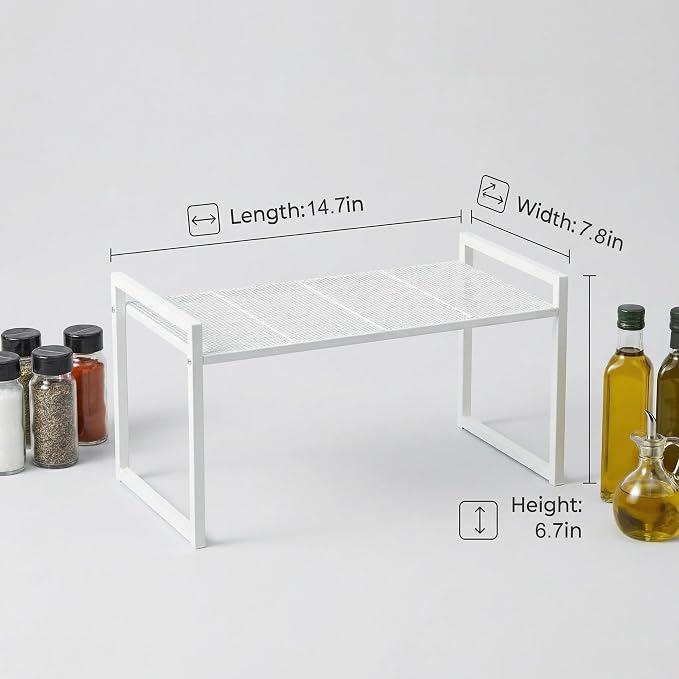 Cabinet Organizer 14.8''W 44 LBS Load Capacity Heavy Duty Kitchen Pantry Shelf Counter Countertop Storage Rack
