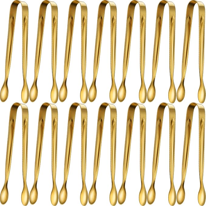 Gejoy 12 Pcs Ice Tongs Mini Sugar Tongs 4.3 Inch Stainless Steel Mini Tiny Serving Tong for Small Kitchen Appetizers Utensils Tea Party Coffee Bar Desserts Sugar Cube Salad Accessories | Stainless Steel Tiny Serving Tong for Small Kitchen Appetizer Ute...